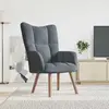 Image de vidaXL Chaise de relaxation Gris foncé Velours