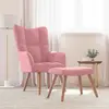 Image de vidaXL Chaise de relaxation avec repose-pied - Rose
