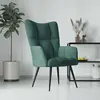 Image de vidaXL Chaise de relaxation - Vert foncé Velours