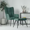 Image de VidaXL Chaise de relaxation avec tabouret Vert foncé
