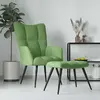 Image de vidaXL Chaise de relaxation avec tabouret - Vert clair velours