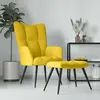 Image de vidaXL Chaise de relaxation avec tabouret - Jaune moutarde