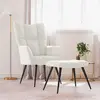 Image de vidaXL Chaise Relaxation Velours Blanc