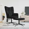 Image de vidaXL Chaise de relaxation avec tabouret - Noir velours