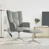 Image de vidaXL Chaise de relaxation avec tabouret - Gris clair