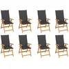 Image de vidaXL Chaises inclinables avec coussins - Teck solide