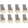 Image de vidaXL Chaises inclinables et coussins gris