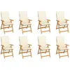 Image de vidaXL Chaises inclinables de jardin lot de 8