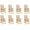 Image de vidaXL Chaises de jardin inclinables - Coussins beige