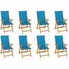 Image de vidaXL Chaises inclinables de jardin lot de 8 - Teck