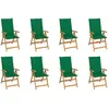 Image de vidaXL Chaises inclinables - Bois de teck et coussins