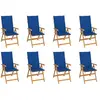 Image de vidaXL Chaises de jardin inclinables et coussins lot de 8 Teck