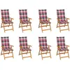 Image de vidaXL Chaises inclinables de jardin et coussins lot de 8