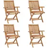 Image de vidaXL Chaises pliables de jardin (lot de 4) Bois de teck