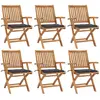 Image de vidaXL Chaises pliables de jardin avec coussins 6 pcs