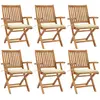 Image de vidaXL Chaises pliables de jardin avec coussins lot de 6 Bois de teck