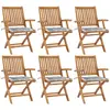 Image de vidaXL Chaises pliables de jardin avec coussins lot de 6 Bois de teck