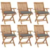 Image de vidaXL Chaises pliables de jardin 6 pcs Teck