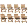 Image de vidaXL Chaises Pliables Jardin Teck Solide avec Coussins