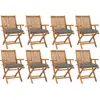 Image de VIDAXL vidaXL Chaises pliables avec coussins Teck