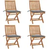 Image de vidaXL Lot de 4 Chaises pliables - Teck solide