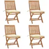 Image de vidaXL Chaises pliables de jardin lot de 4 - Teck solide