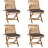 Image de vidaXL Chaises pliables de jardin 4 pcs Teck