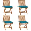 Image de vidaXL Chaises pliables de jardin avec coussins lot de 4