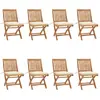 Image de vidaXL - Lot de 8 Chaises pliables de jardin avec coussins