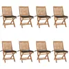 Image de vidaXL Chaises pliables avec coussins - Teck solide