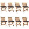 Image de vidaXL Chaises pliables de jardin lot de 8 Teck solide
