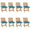 Image de VIDAXL Chaises pliables avec coussins - Teck solide