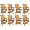Image de vidaXL Chaises de jardin 8 pièces bois teck massif