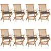 Image de vidaXL Chaises de jardin en teck, lot de 8