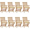 Image de vidaXL Chaises de jardin lot de 8 - Teck massif