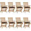 Image de vidaXL Chaises de jardin avec coussins - Lot de 8 - Taupe