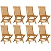 Image de vidaXL Chaises pliables jardin 8 pcs Teck massif