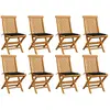 Image de vidaXL Chaises pliables jardin 8 pcs Teck massif noir