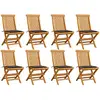 Image de vidaXL Chaises jardin pliables 8 pièces teck