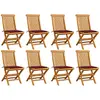 Image de vidaXL Chaises de jardin lot de 8 - Teck massif
