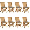 Image de vidaXL Chaises de jardin avec coussins - Bois de teck