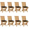 Image de VIDAXL Chaises pliables avec coussins - Bois de teck