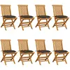 Image de vidaXL Chaises pliantes avec coussins lot de 8 - Taupe
