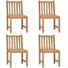 Image de vidaXL Chaises de jardin - Lot de 4 - Bois de teck solide