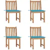Image de vidaXL Chaises de jardin avec coussins - Bois de teck massif