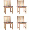 Image de vidaXL Chaises de jardin - Lot de 4 - Bois de teck