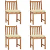 Image de vidaXL Chaises de jardin - Ensemble de 4 - Blanc cassé