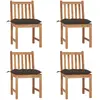 Image de vidaXL Chaises de jardin lot de 4 - Bois teck massif