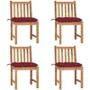 Image de vidaXL Chaises de jardin avec coussins - Lot de 4