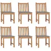 Image de vidaXL Chaises de jardin avec coussins - Teck solide